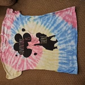 Disney UP Adventure Is Out There Tie Dye Small Tshirt